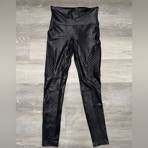 SPANX FAUX LEATHER MOTO LEGGINGS size M - Picture 7 of 13